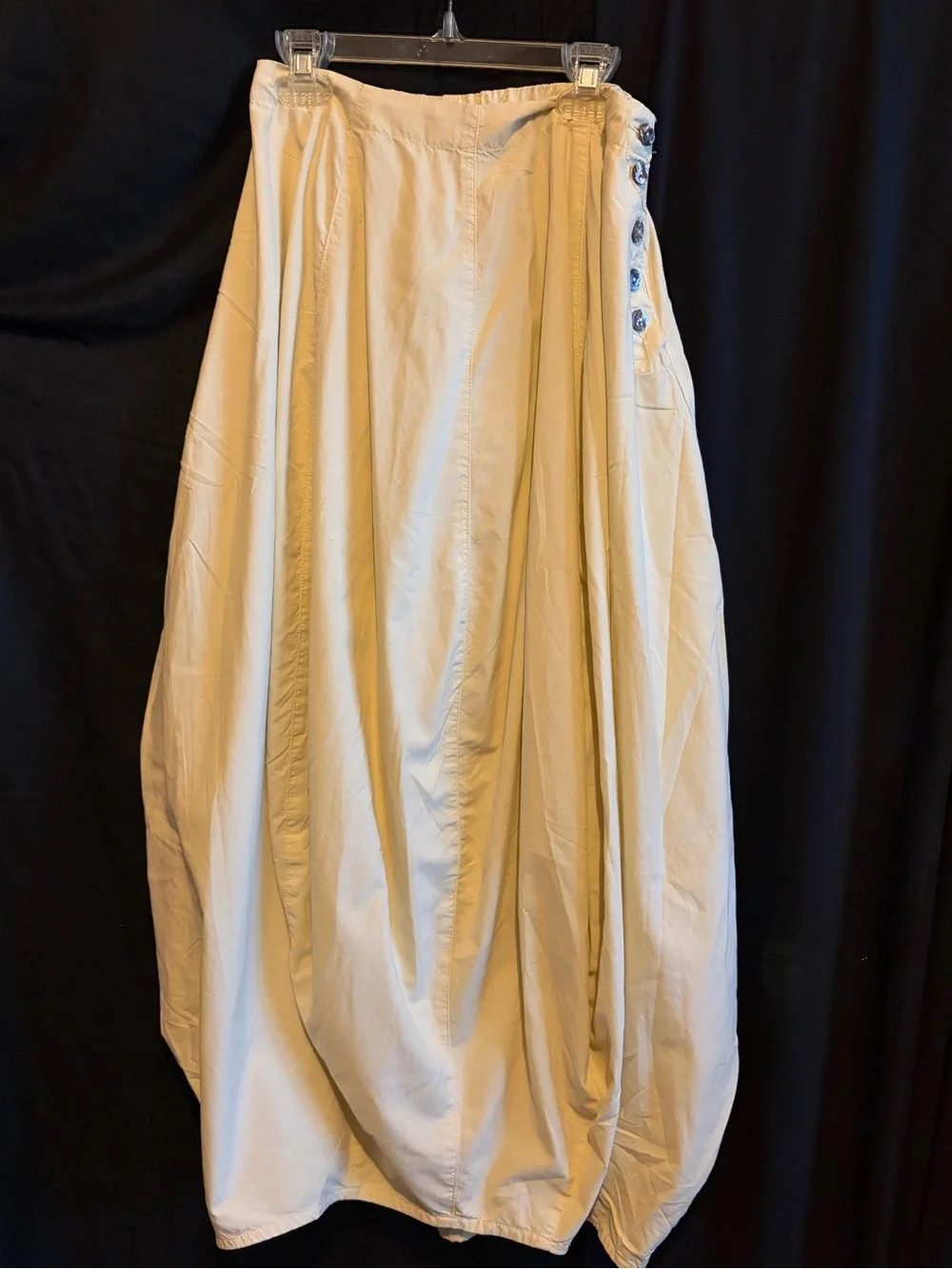 Gertie’s Women's Cream Maxi Skirt with Side Button Detail